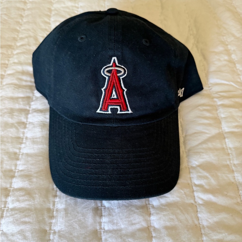 Los Angeles Angels Embroidered Baseball Cap - Black with Red Logo